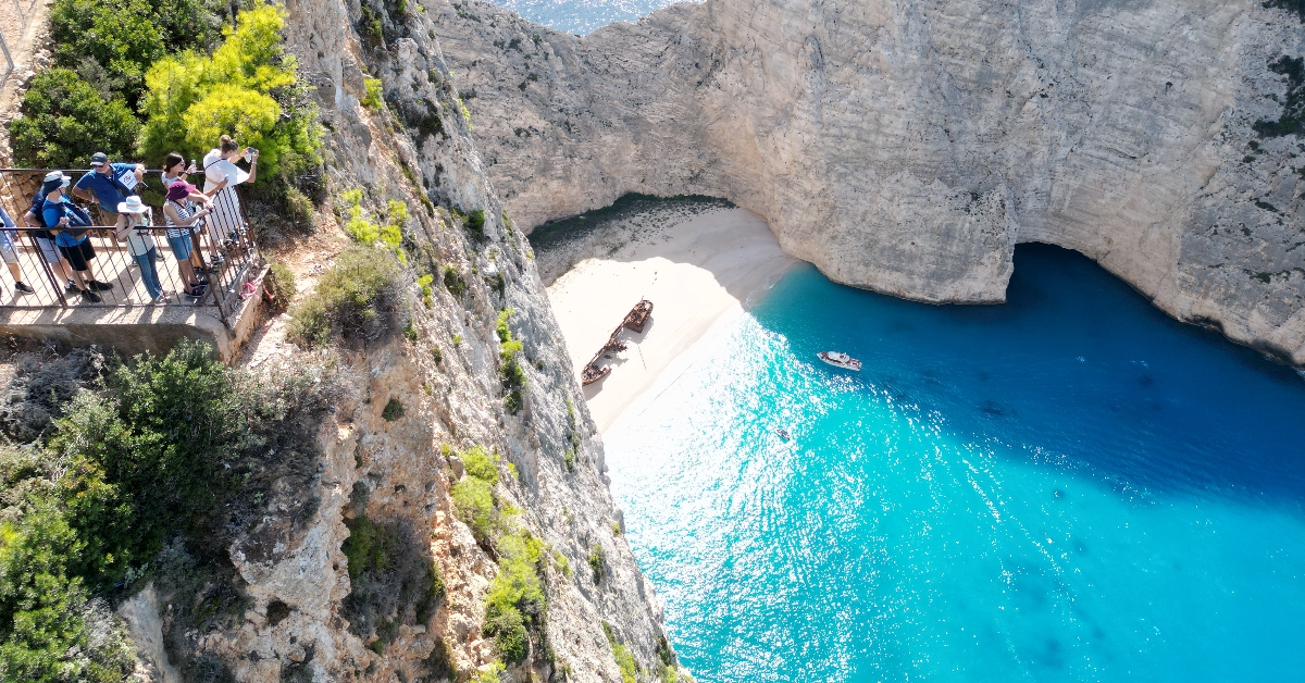 autobus punto panoramico spiaggia del relitto zante