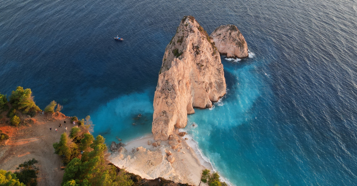 faraglioni mizithres di Zante punto panoramico via terra