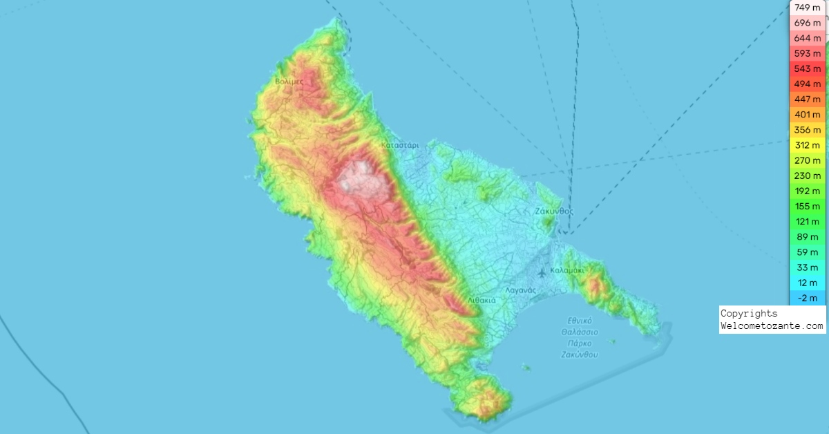 mappa conformazione geologica di Zante